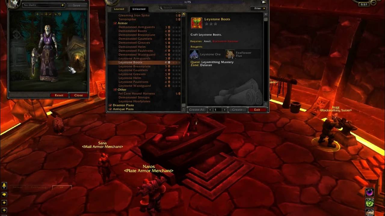 Legion Mining bonuses & Blacksmithing Patterns