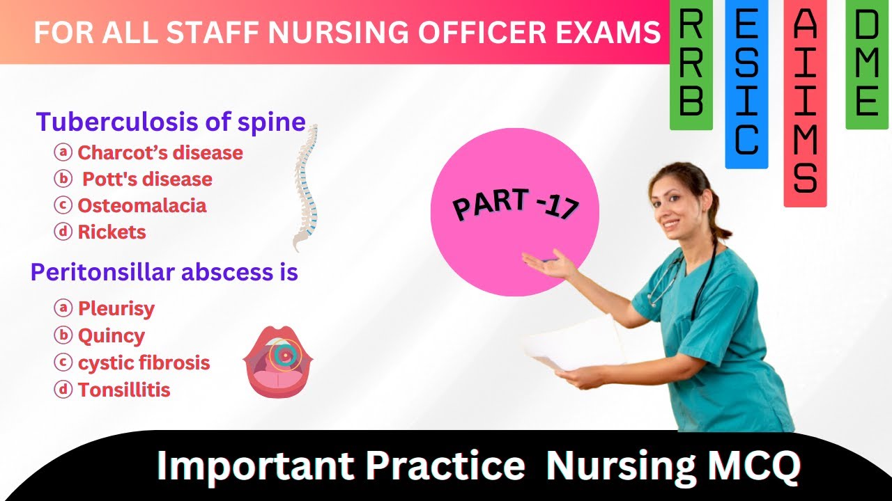 IMPORTANT NURSING OFFICER exam RRB AIIMS DME MCQs-(PART-17) | All STAFF NURSE EXAMS| Most important