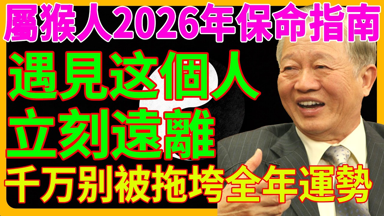 屬猴人2026年保命指南！遇見这個人立刻遠離，千万别被拖垮全年運勢！#生肖猴#2026運勢#命理風水#生肖運程#防小人#十二生肖#丙午年