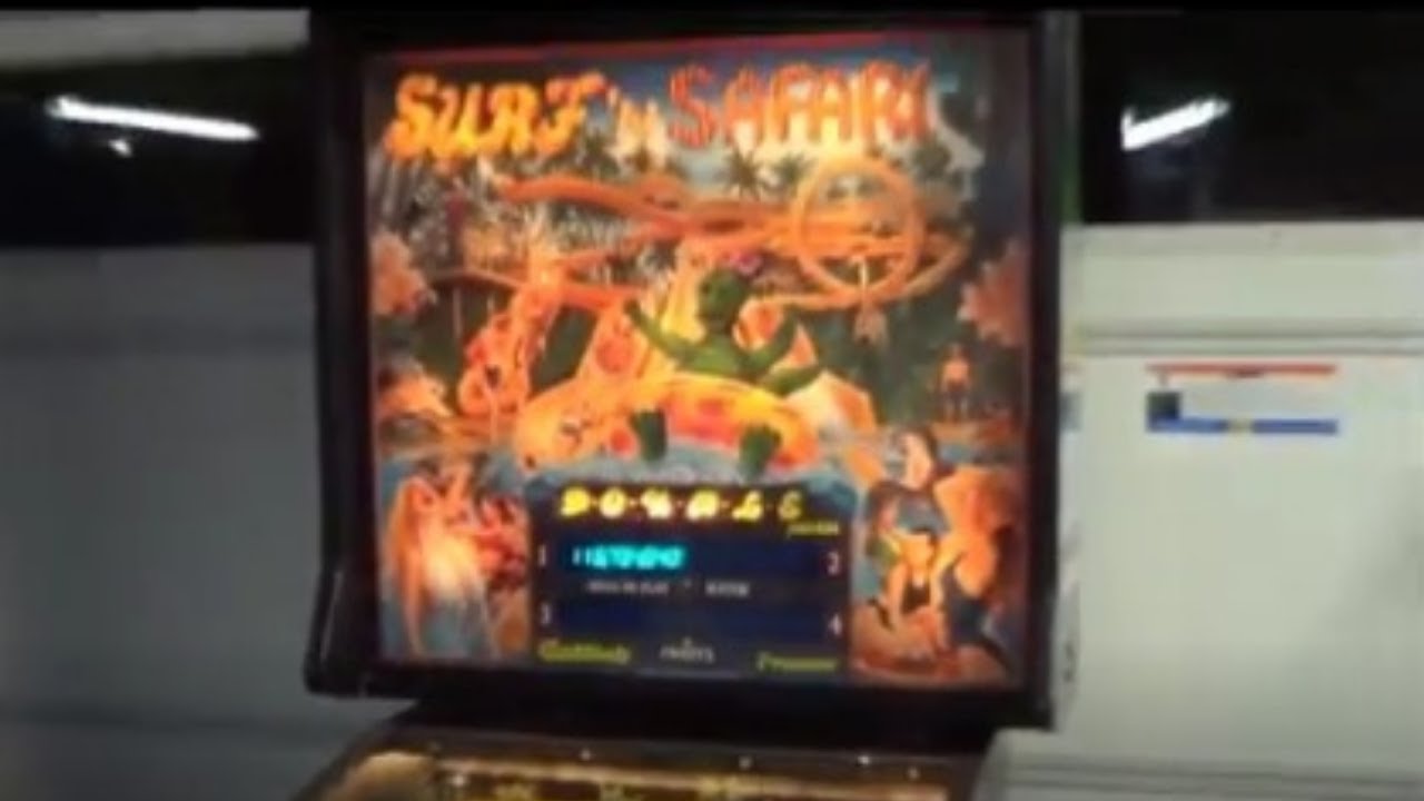 SURF N SAFARI PINBALL MACHINE BY GOTTLIEB 1991