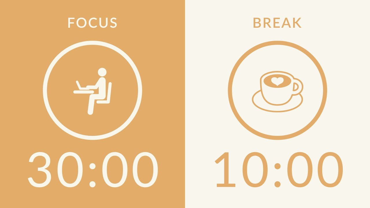 30/10 Pomodoro Timer with Orange Noise 💛 3-Hour Study with Me for Deep Focus & ADHD ✨