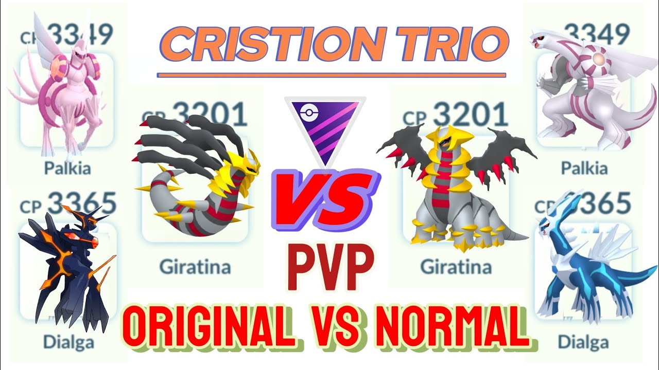 Origin Vs Normal Battle CREATION TRIO ORIGIN FORM VS NORMAL FORM battle in Pokemon go 