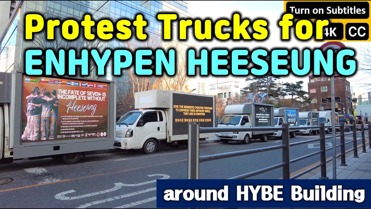 Protest Trucks for ENHYPEN HEESEUNG around HYBE Building, Seoul