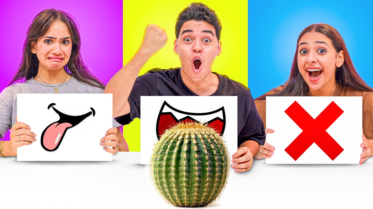 تحدي لا تختار الورقة الخطأ ❌ لعق 👅 قضم 😬 لا شئ
