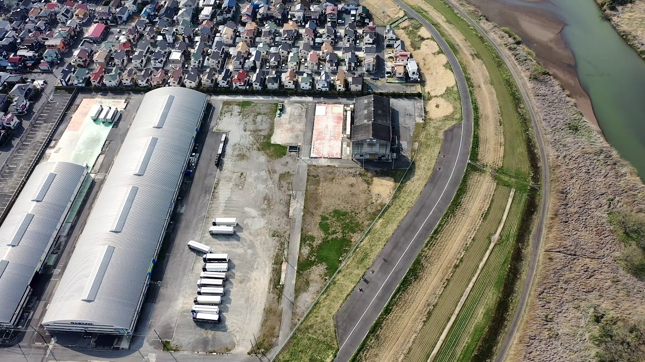 【空撮 4K】【ドローン】取手市（藤代）小貝川 6号線 常磐線 藤代運動公園 牛久沼