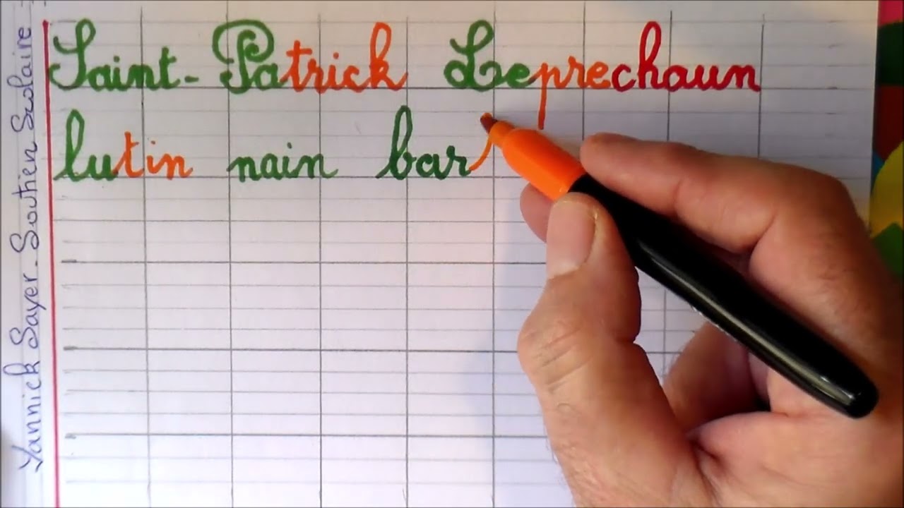 Cahier d’écriture Saint-Patrick, vocabulaire: cp ce1 ce2