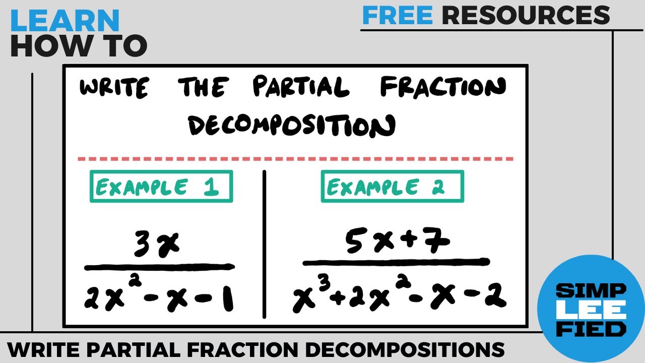 How to Write Partial Fraction Decompositions of Proper Fractions [PDF Answer Key included]