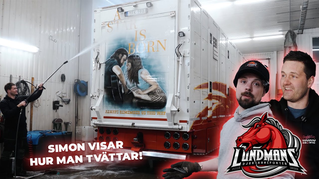 Så tvättar Simon Lundman sin lastbil!