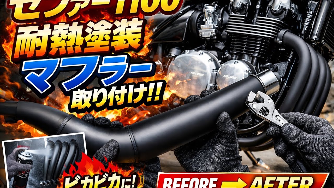 zephyr1100 MISTY管耐熱塗装＆取り付け