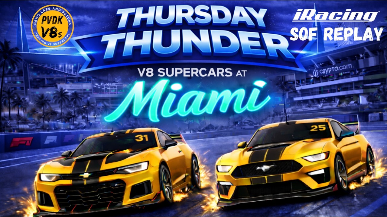 iRacing Supercars THUNDER SOF RACE at Miami - V8 Americas