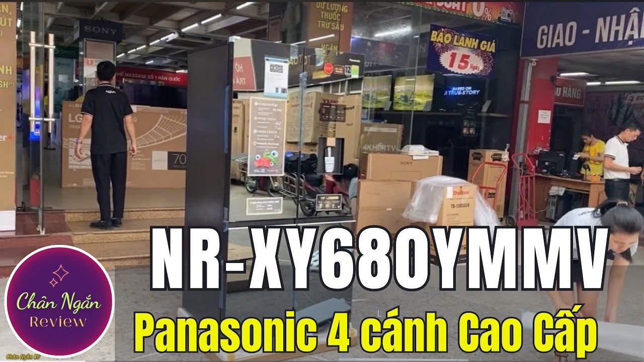 Tủ lạnh Panasonic 4 cánh ngăn đá dưới NR XY680YMMV 621 lít Cao Cấp nhất | Chân Ngắn RV