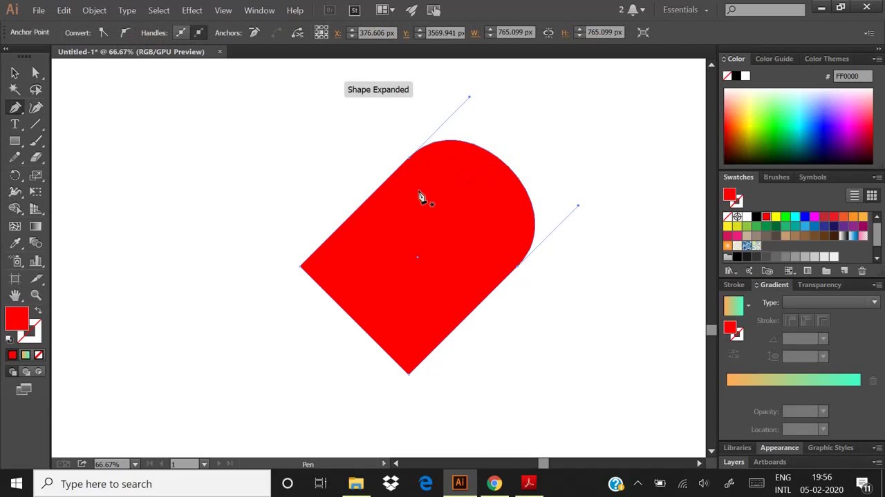 How to make heart with geometrical shape on Illustrator
