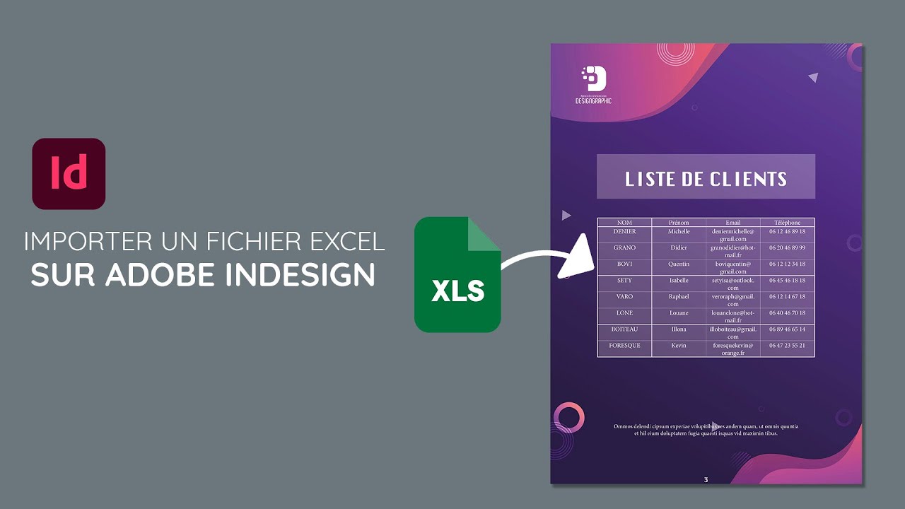 Tuto InDesign 2022 : Comment importer un fichier Excel