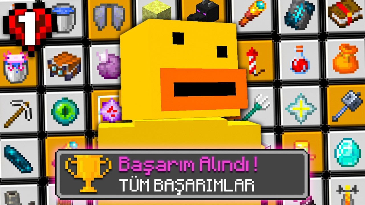 Minecraft'ta TÜM BAŞARIMLARI Almak Hiçte Kolay Değilmiş...