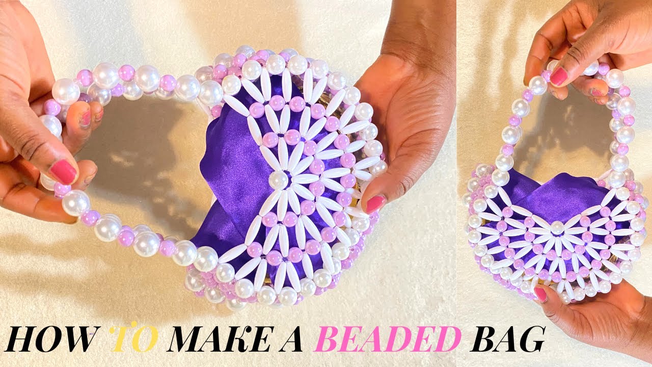 HOW TO MAKE A BEADED BAG // HOW TO MAKE A SEMI CIRCLE BEADED BAG//BEADED BAG TUTORIAL// DIY BEAD BAG