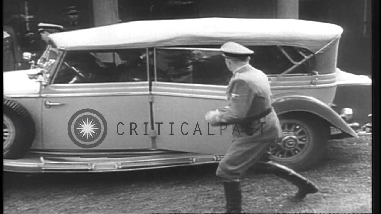 Mussolini arrives in Germany after being liberated and being greeted by Hitler an...HD Stock Footage