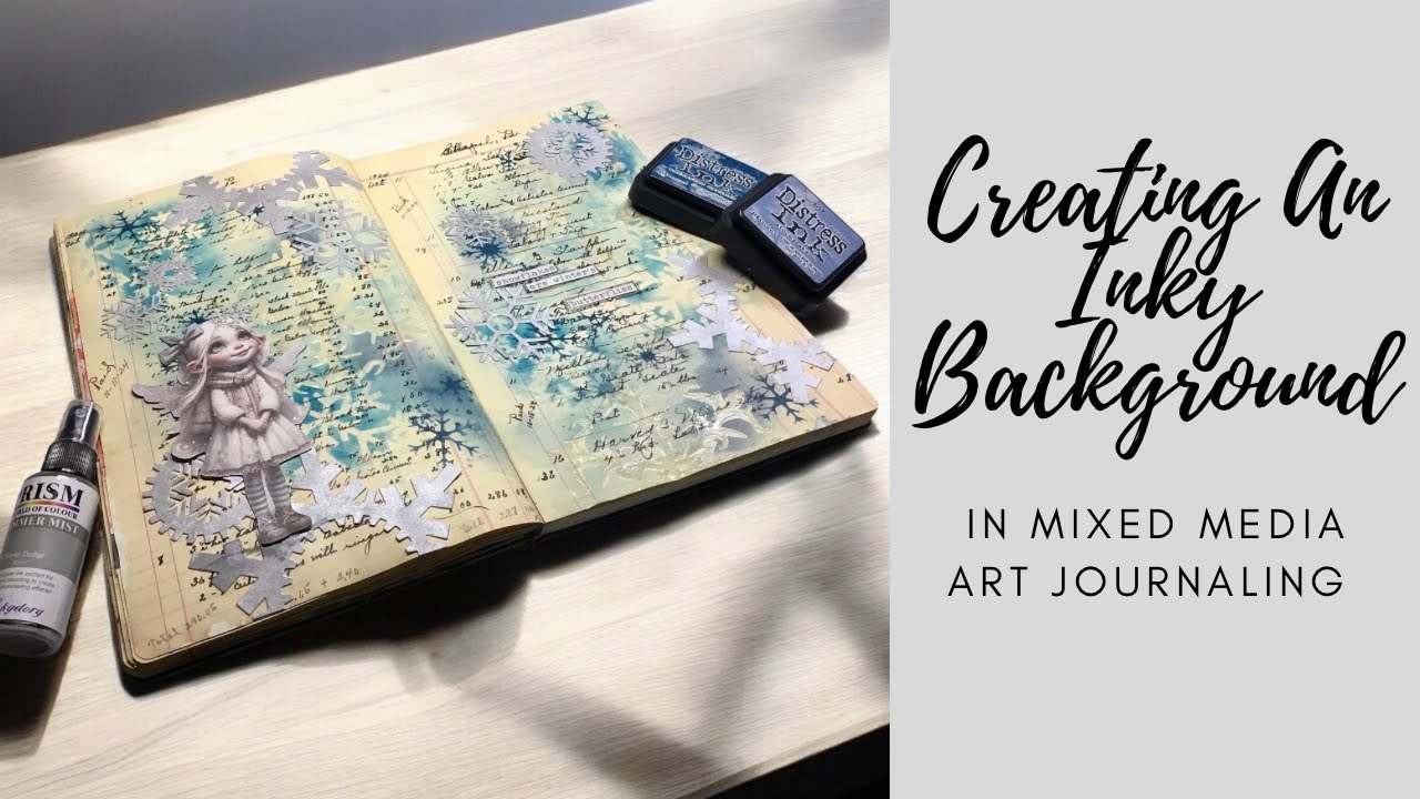 Creating An Inky Background In Mixed Media Art Journaling #mixedmediaartjournaling #ledgerjournal