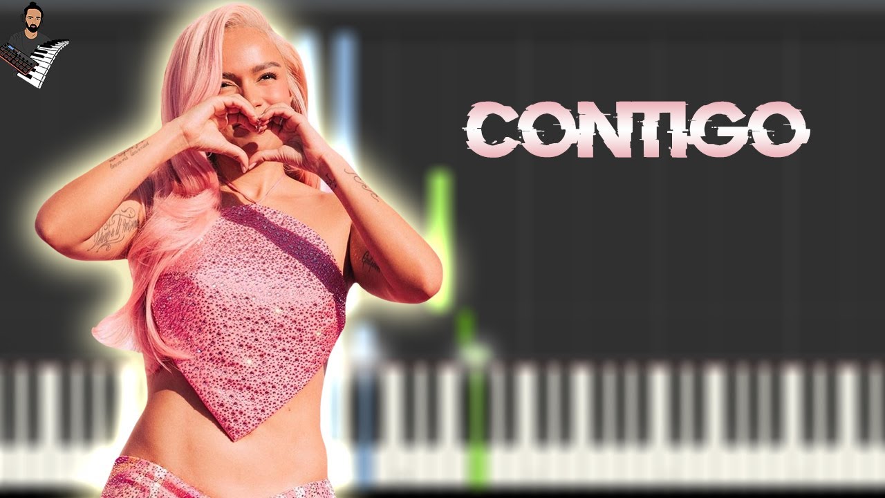 KAROL G, Tiësto - CONTIGO | Instrumental Piano Tutorial / Partitura / Karaoke / MIDI