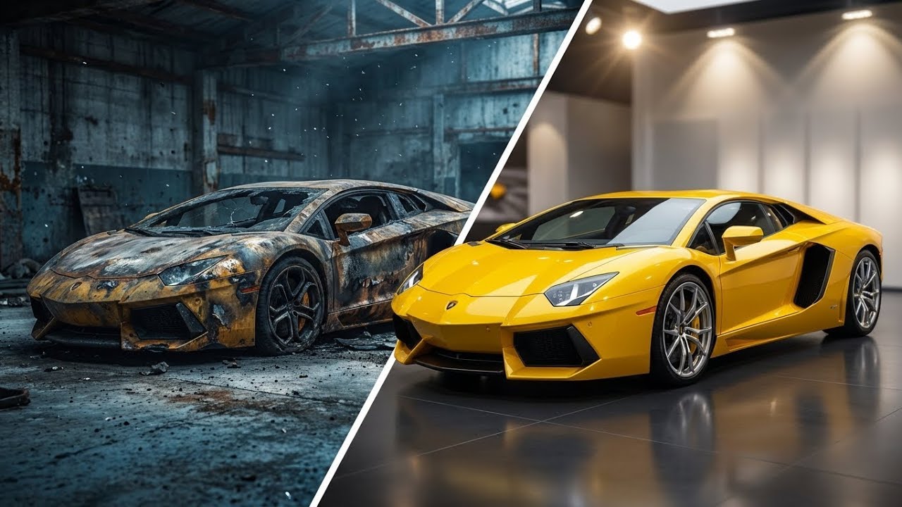 ASMR Car Restoration! Abandoned Lamborghini from Rust & Fire Damage to Showroom