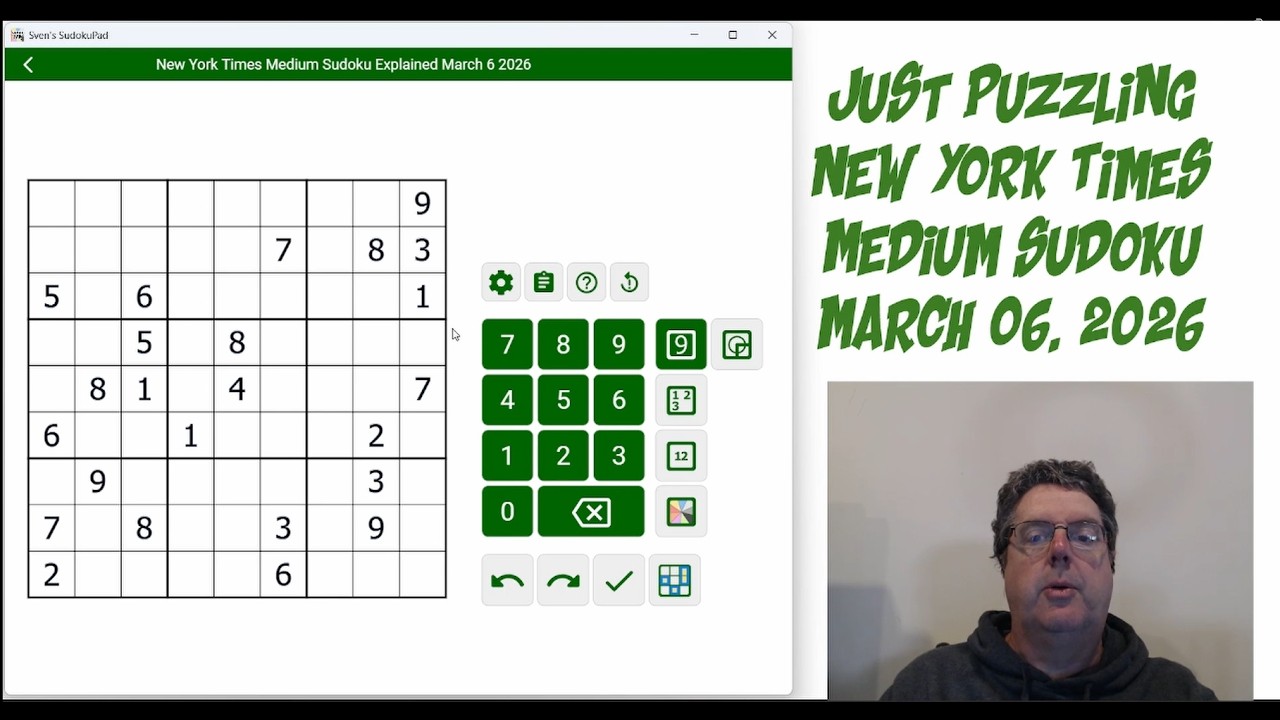 New York Times Medium Sudoku March 6 2026