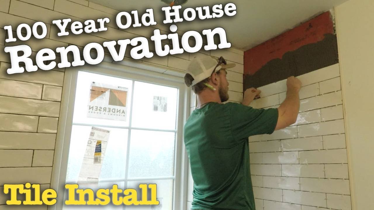 Tile Shower and Floor Installation - 100 Year Old House Renovation #12
