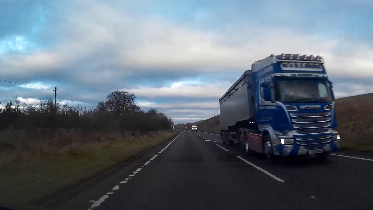 Winter Morning Drive On A9 Road North To Dunkeld Perthshire Scotland