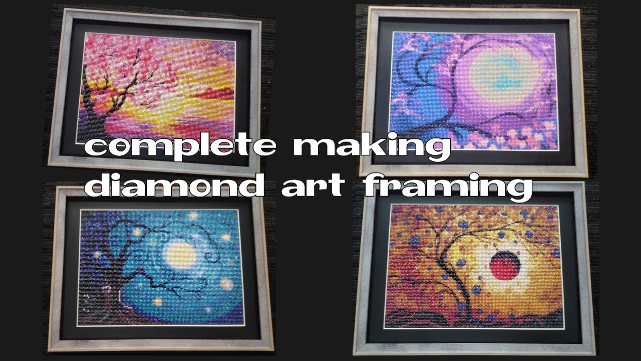 Diamond art framing with black border