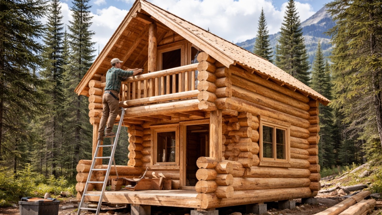 Man Builds an Off-Grid Log Cabin in Alaska | Start to Finish by @ThisIsMyAlaska