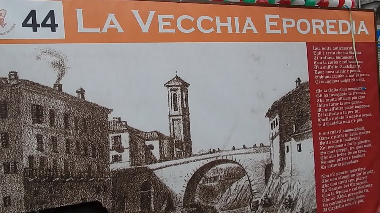 La Vecchia Eporedia carro da getto - Carnevale Ivrea 2015