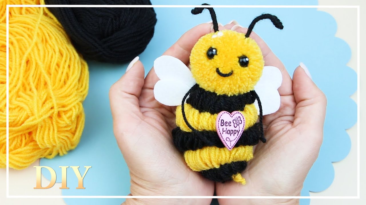 🐝 Как Сделать Удивительно Милую Медоносную ПЧЕЛУ из ниток 💛 Woolen crafts 💛 DIY NataliDoma