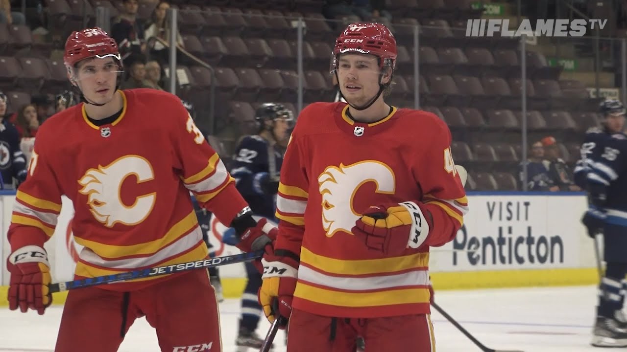 Connor Zary mic'd up at the Young Stars Classic