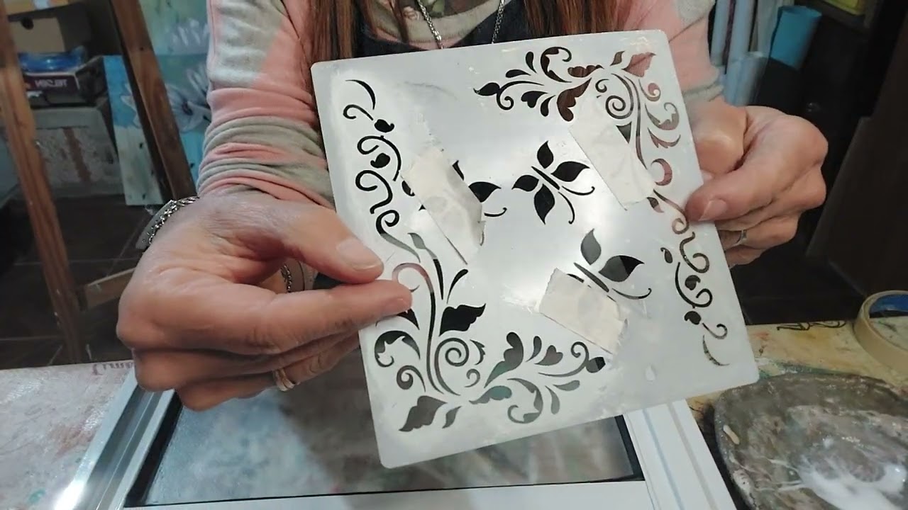 Como hacer Esmerilado con uso se Estencil fácil y sencillo 🎨💯🤗💕