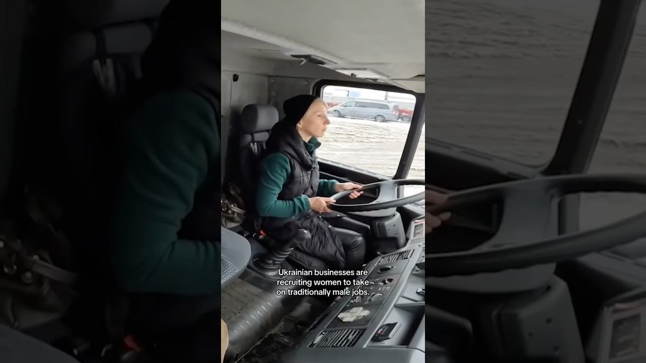 Ukrainian women are working in male-dominated fields while many men fight against Russia #shorts