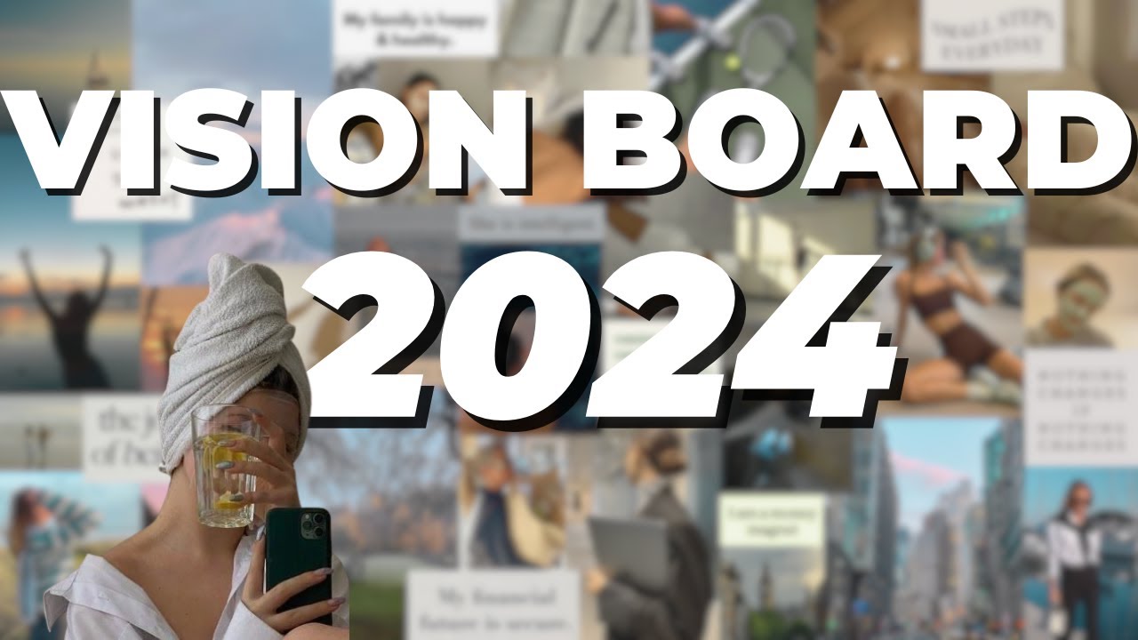vision board 2024 - how to make an easy, aesthetic and free mood board using Pinterest and Canva
