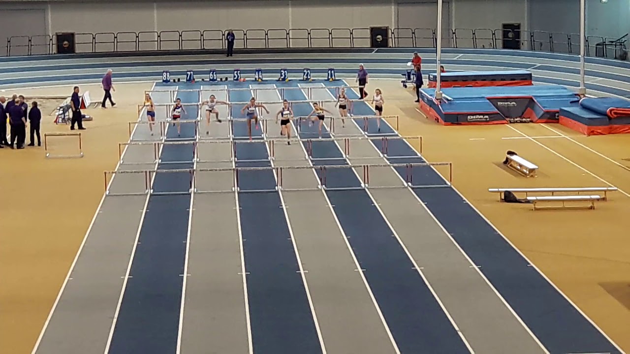 Gurls U13 60m hurdles Mya McMahon