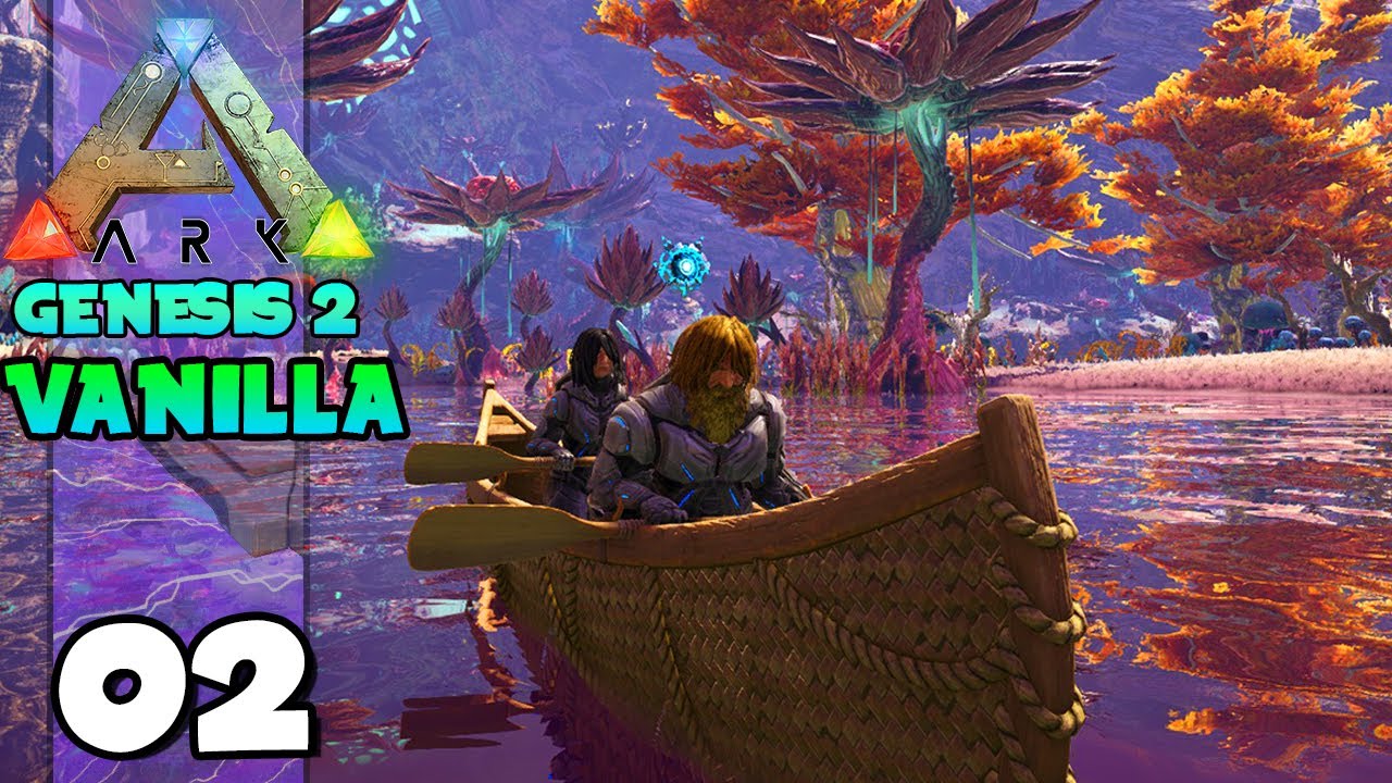 CONSTRUIMOS UMA CANOA E EM BUSCA DA CARNIFLORA!!! ARK: GENESIS 2 (VANILLA) 02