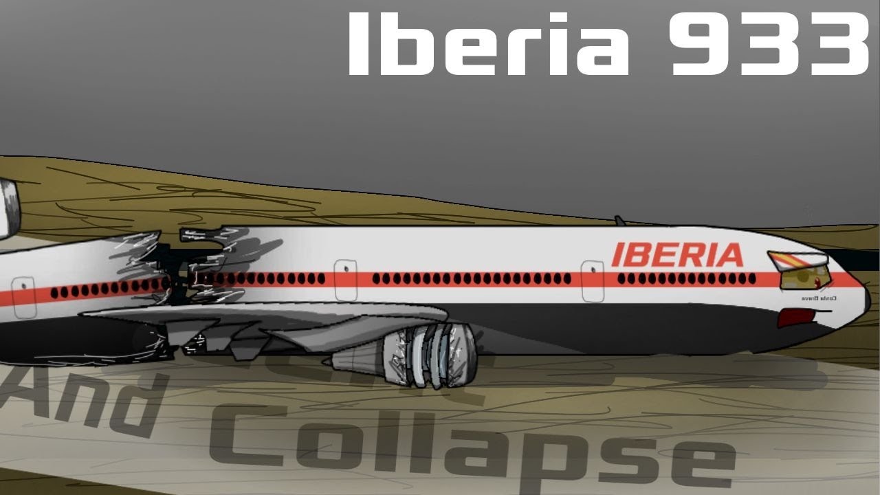 Iberia Airlines Flight 933 crash animation Ascent And Collapse