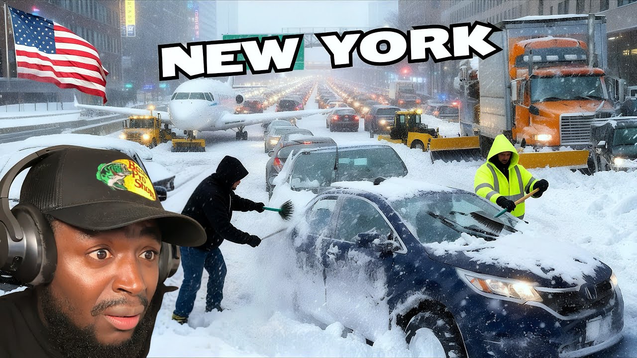 Реакция британцев на зимний хаос в Нью-Йорке и Нью-Джерси ❄️ Это просто безумие 😱