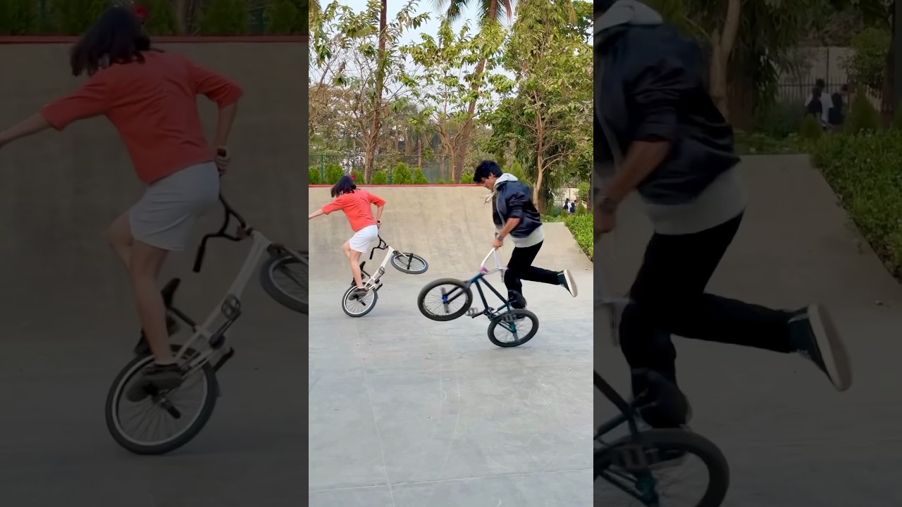Ladki bhi stunt kar di aaj 😰 #youtubeshorts #viral #trending #yusufbmx #shorts #sport #cyclestunt