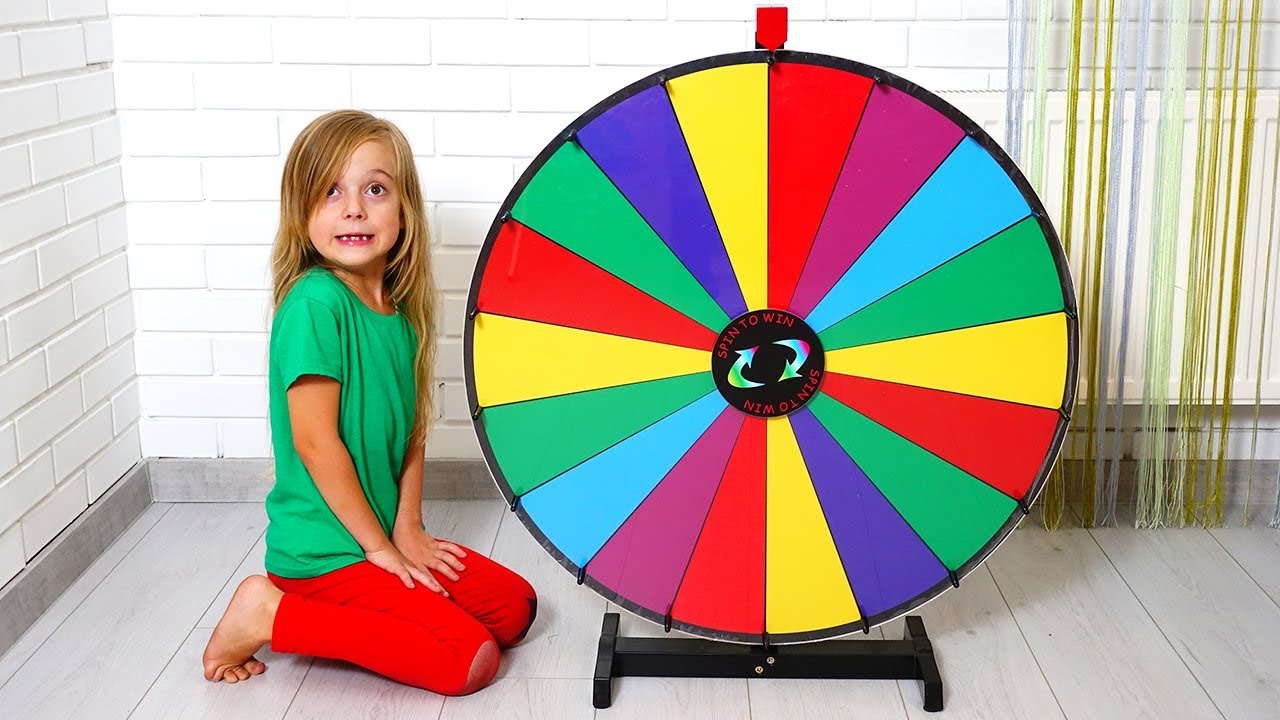 Funny kids play with Magic wheel