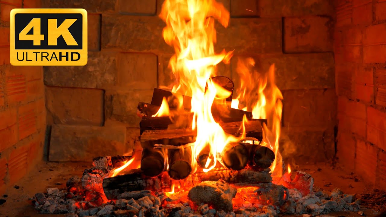 4K Fireplace Video: Warm Space of Fire and Crackling Sound | Journey into Comfort