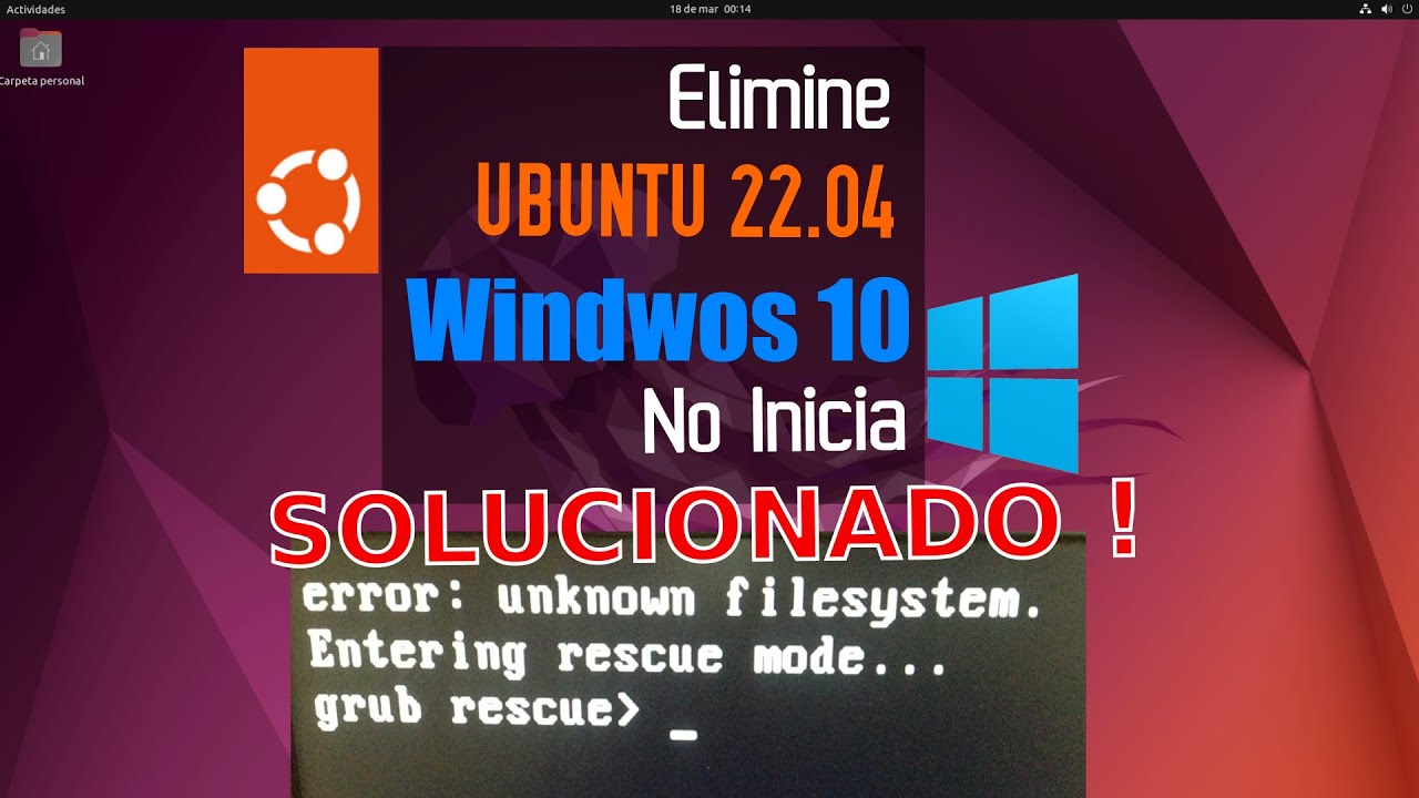 ✅ Elimine Ubuntu y no inicia Windows 10 - SOLUCIONADO !