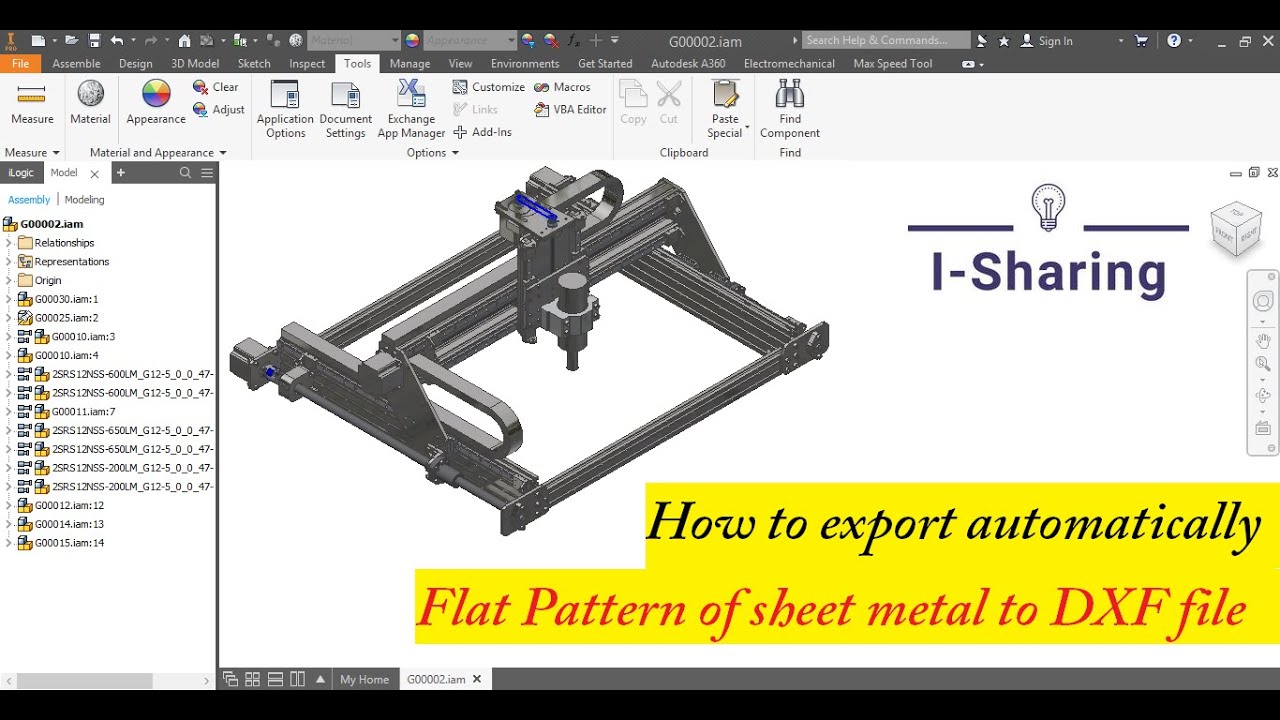 Autodesk Inventor | Add-In | How to export automatically Flat Pattern of sheet metal to DXF file