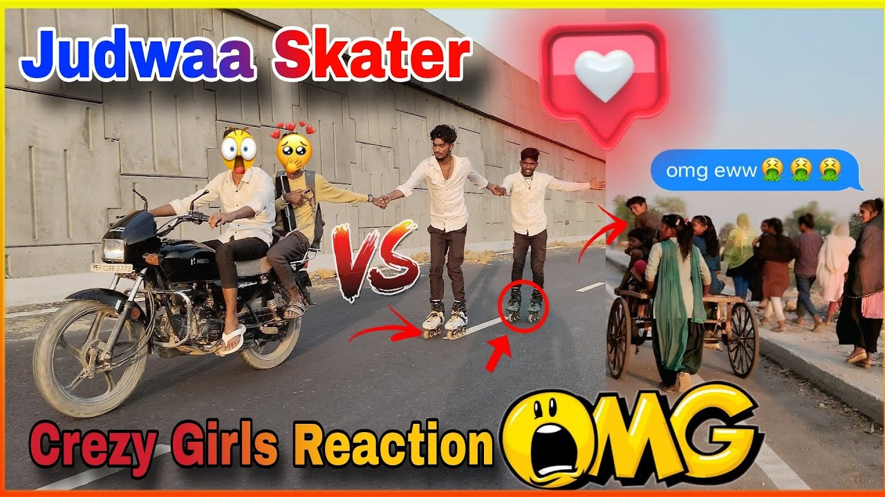 ❤️Judwa Skater🔥Crazy Reaction & Girls Reaction😜Don't Miss The End💫