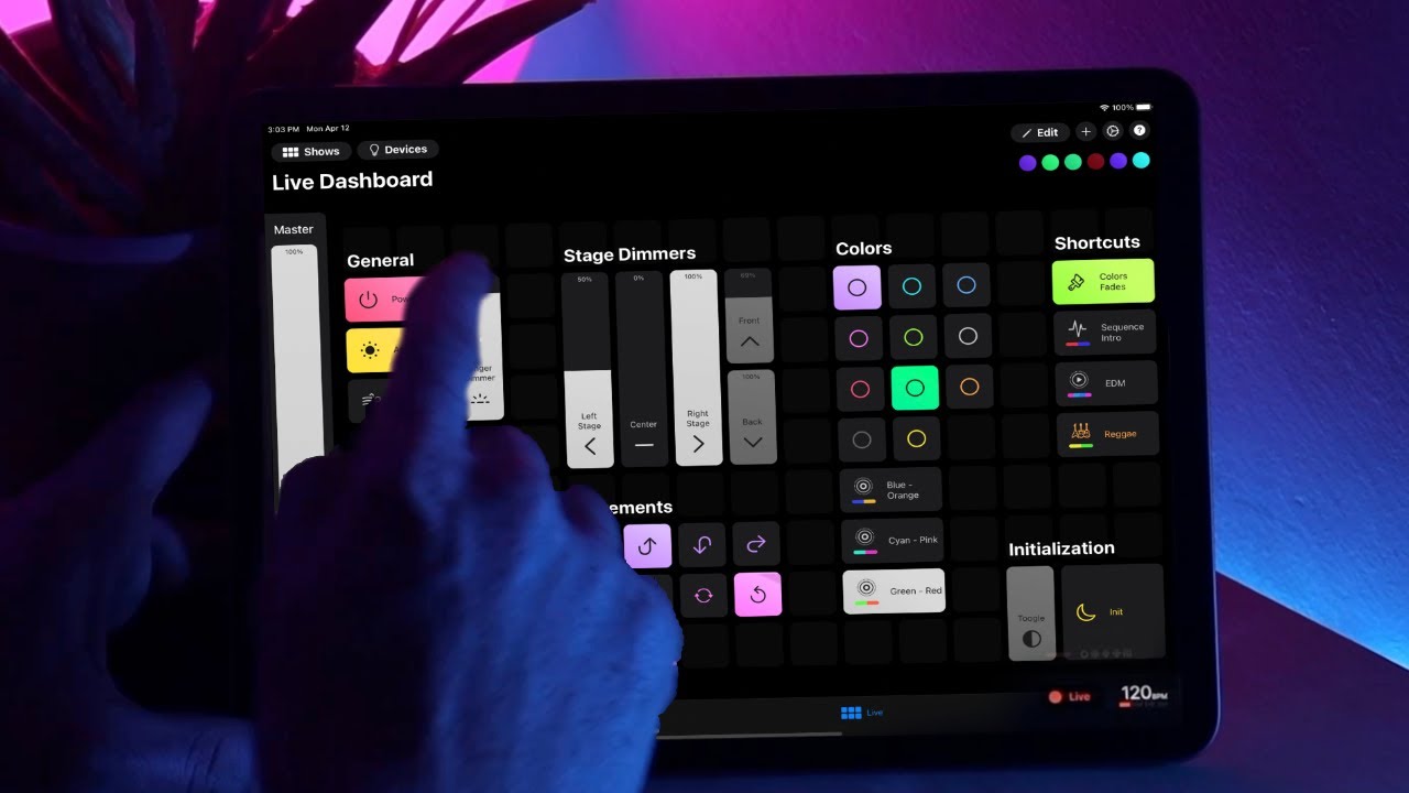 Photon 2 : DMX & Philips Hue lighting console for iPad