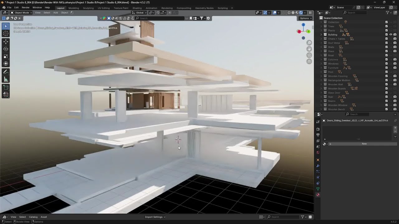 Blender 4.5 ArchViz – Scene Cleanup & Organization Timelapse