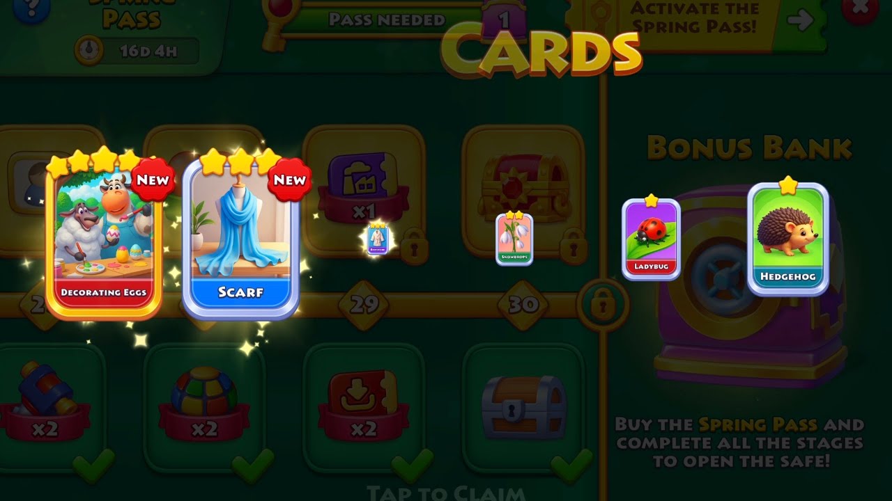 Cards cards cards. Big haul. Discouraging my Mayor's Cup competitors? Barn upgrade won.