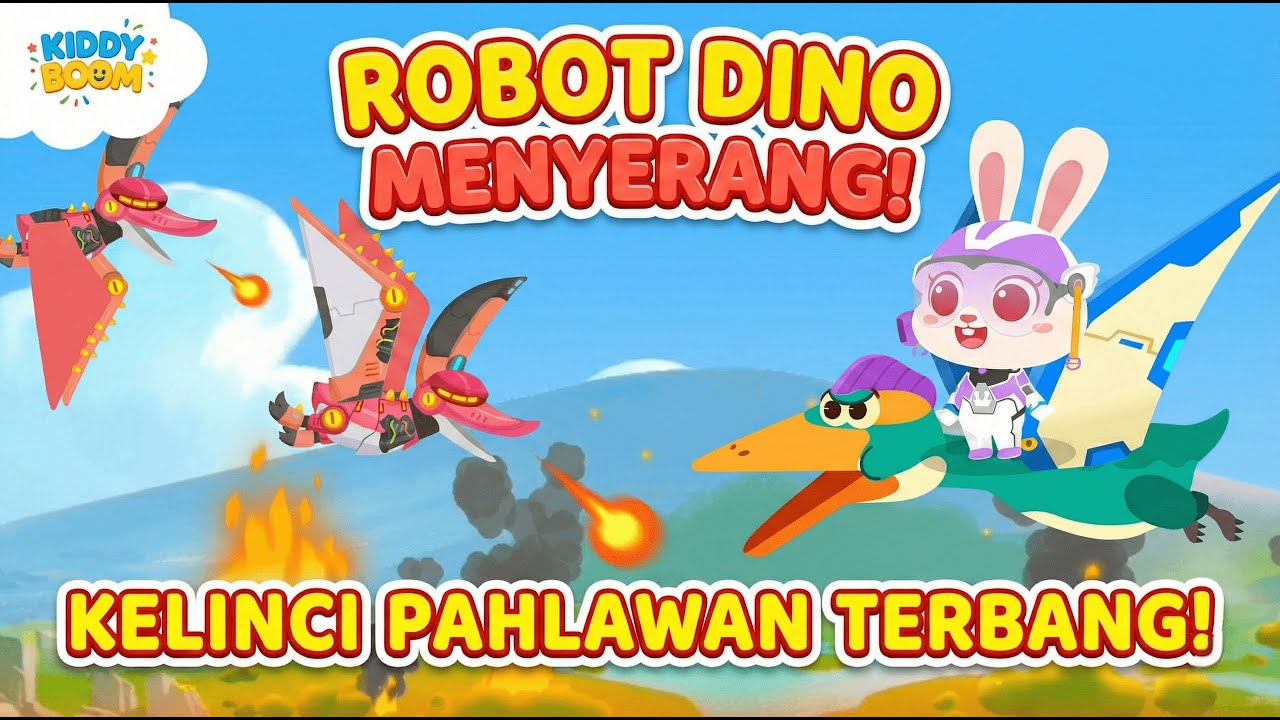 Kelinci Pahlawan Menyelamatkan Dinosaurus Dari Robot Dino Jahat - Game Kids Fun Permainan Anak