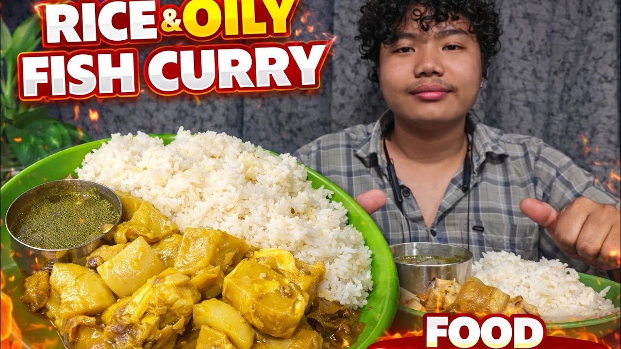 Spicy Oily Fish Curry Mukbang 🔥 | Desi Rice Eating Show | Indian Food ASMR