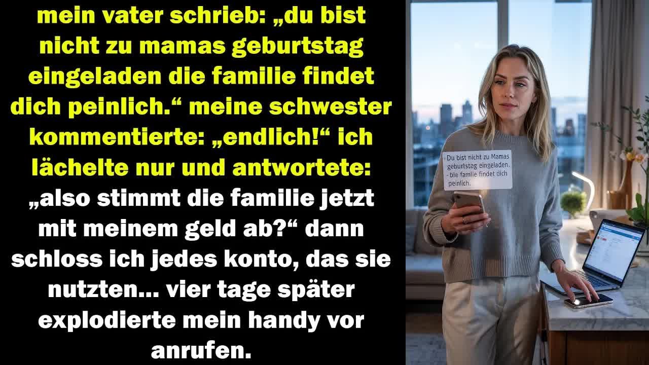 mein vater lud mich nicht zu mamas geburtstag ein – vier tage später rief jeder plötzlich an…